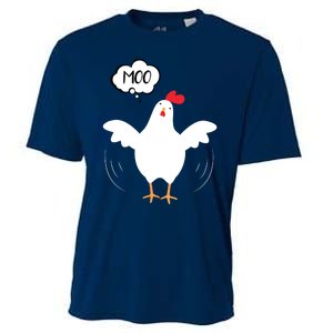 MOO Funny Cow Chicken Funny Cooling Performance Crew T-Shirt