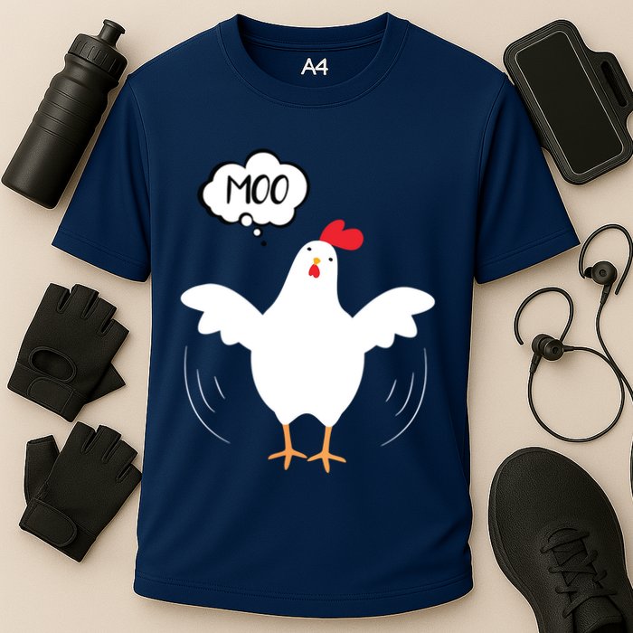 MOO Funny Cow Chicken Funny Performance Shirt
