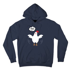 MOO Funny Cow Chicken Funny Hoodie