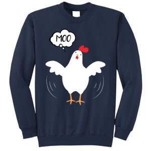 MOO Funny Cow Chicken Funny Sweatshirt