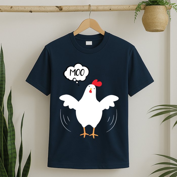 MOO Funny Cow Chicken Funny T-Shirt