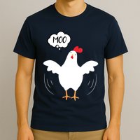 MOO Funny Cow Chicken Funny T-Shirt