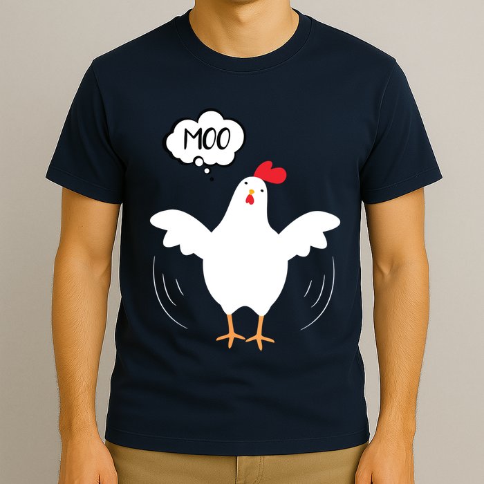 MOO Funny Cow Chicken Funny T-Shirt