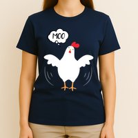 MOO Funny Cow Chicken Funny T-Shirt