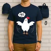 MOO Funny Cow Chicken Funny T-Shirt
