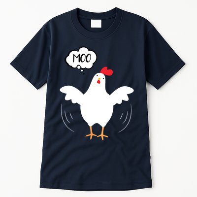 MOO Funny Cow Chicken Funny Tall T-Shirt