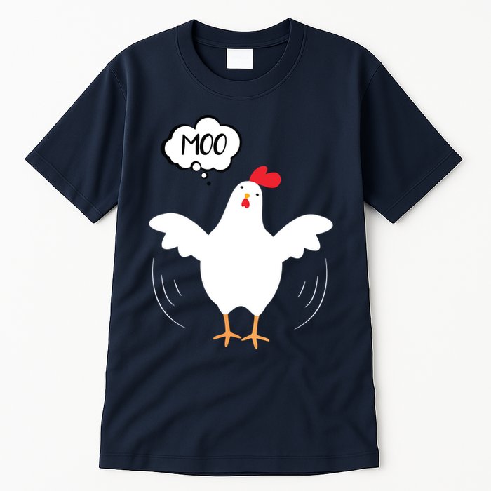 MOO Funny Cow Chicken Funny Tall T-Shirt