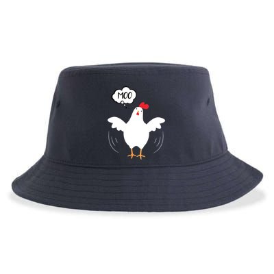 MOO Funny Cow Chicken Funny Sustainable Bucket Hat