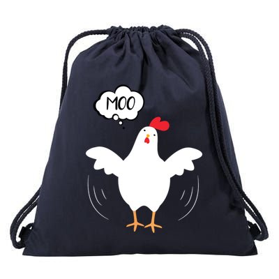 MOO Funny Cow Chicken Funny Drawstring Bag
