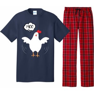 MOO Funny Cow Chicken Funny Pajama Set