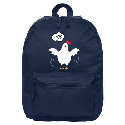 MOO Funny Cow Chicken Funny 16 in Basic Backpack