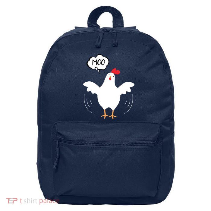 MOO Funny Cow Chicken Funny 16 in Basic Backpack