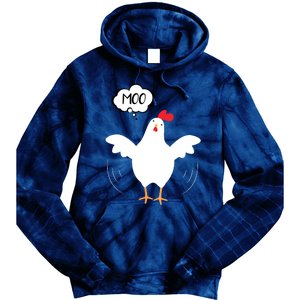 MOO Funny Cow Chicken Funny Tie Dye Hoodie