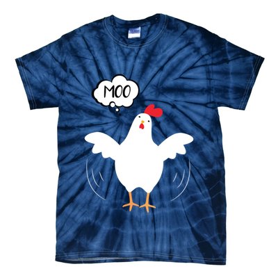 MOO Funny Cow Chicken Funny Tie-Dye T-Shirt
