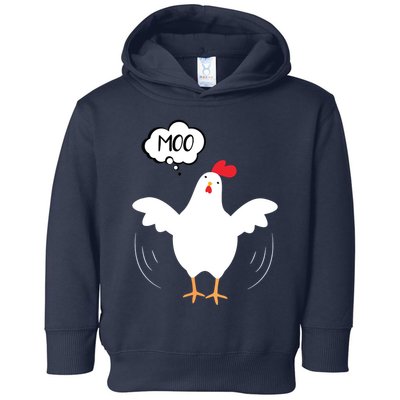 MOO Funny Cow Chicken Funny Toddler Hoodie