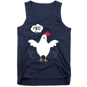 MOO Funny Cow Chicken Funny Tank Top