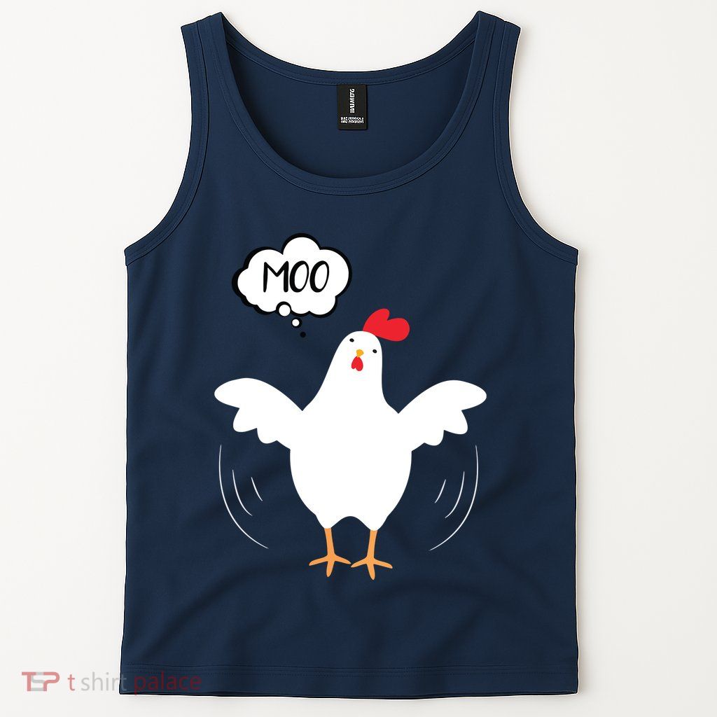 MOO Funny Cow Chicken Funny Tank Top