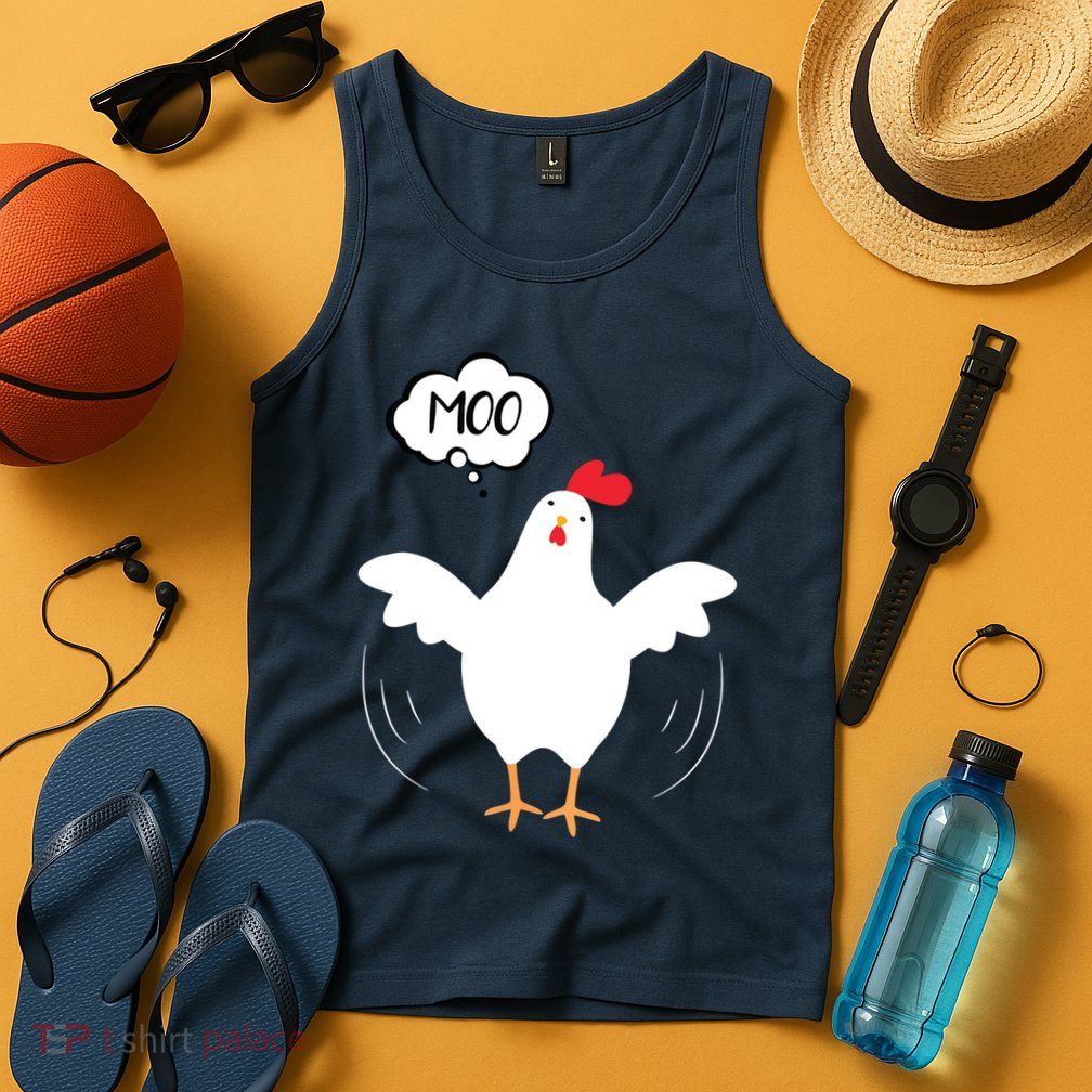 MOO Funny Cow Chicken Funny Tank Top