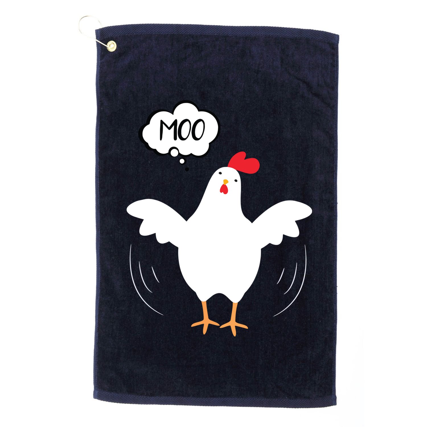 MOO Funny Cow Chicken Funny Golf Towel