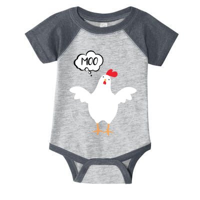 MOO Funny Cow Chicken Funny Infant Baby Jersey Bodysuit