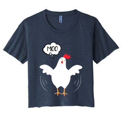 MOO Funny Cow Chicken Funny Crop Top