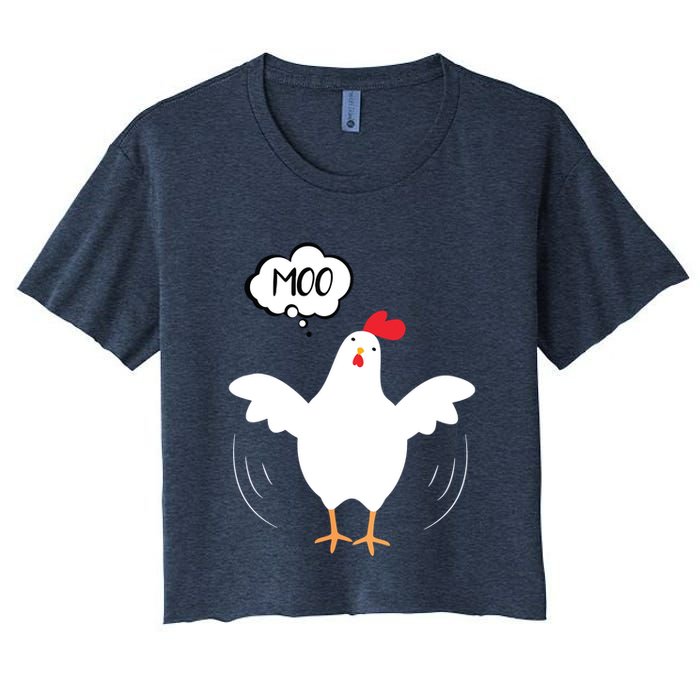 MOO Funny Cow Chicken Funny Crop Top