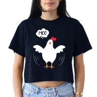 MOO Funny Cow Chicken Funny Crop Top