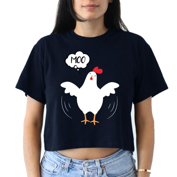 MOO Funny Cow Chicken Funny Crop Top