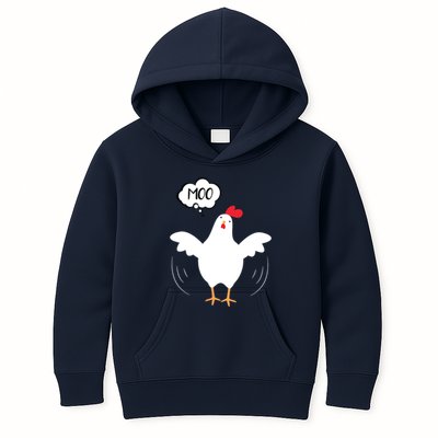 MOO Funny Cow Chicken Funny Kids Hoodie