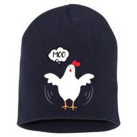 MOO Funny Cow Chicken Funny Short Acrylic Beanie