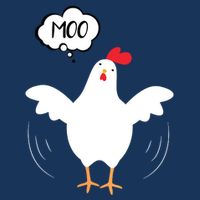 MOO Funny Cow Chicken Funny Short Acrylic Beanie
