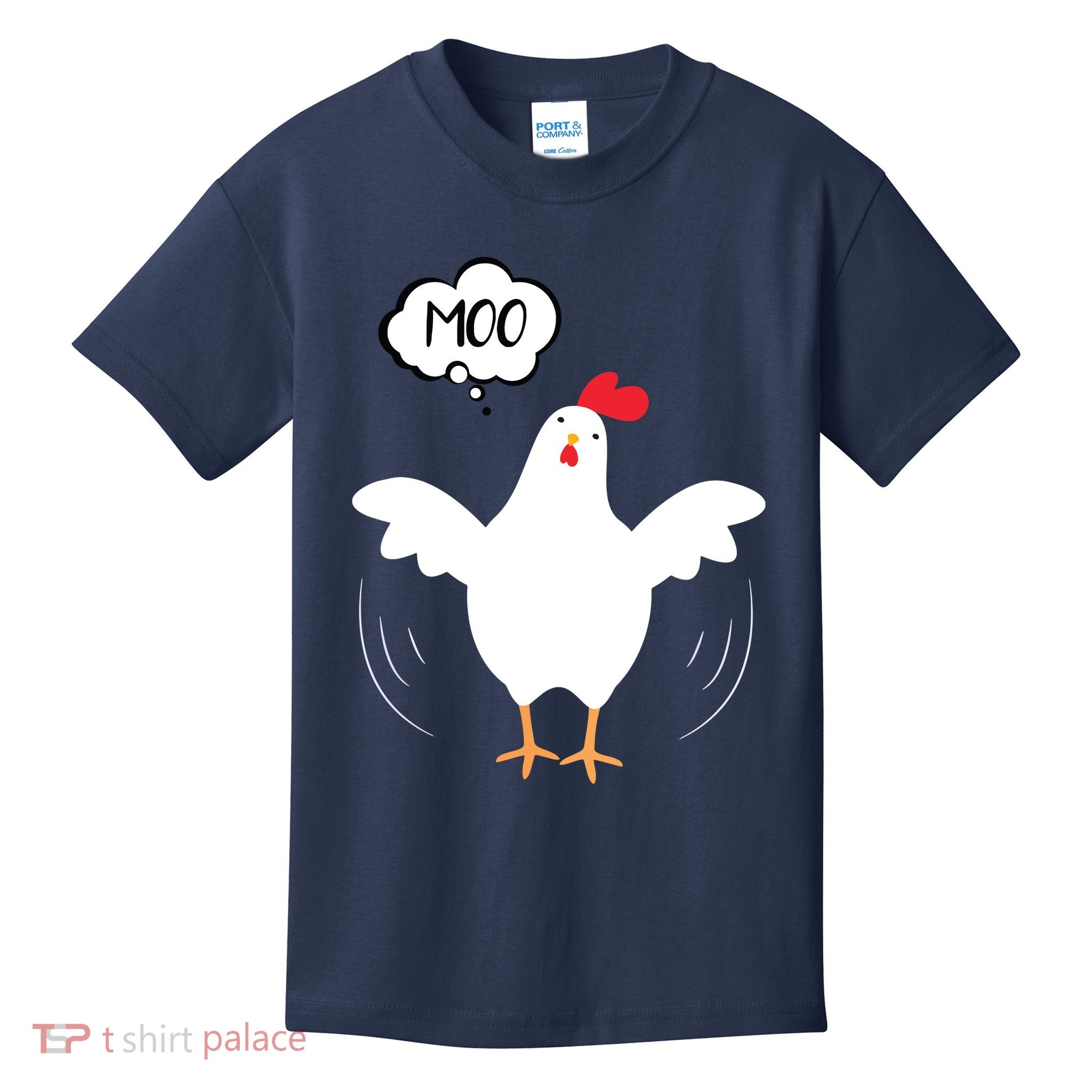 MOO Funny Cow Chicken Funny Kids T-Shirt