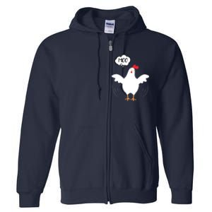 MOO Funny Cow Chicken Funny Full Zip Hoodie