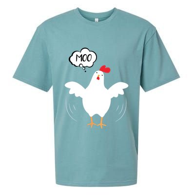 MOO Funny Cow Chicken Funny Sueded Cloud Jersey T-Shirt