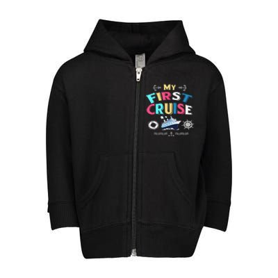 My First Cruise  Girls Boys Cruising and Sailing Toddler Zip Fleece Hoodie