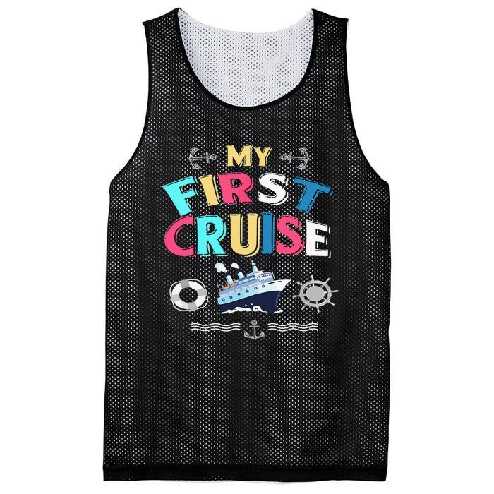 My First Cruise  Girls Boys Cruising and Sailing Mesh Reversible Basketball Jersey Tank