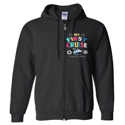 My First Cruise  Girls Boys Cruising and Sailing Full Zip Hoodie