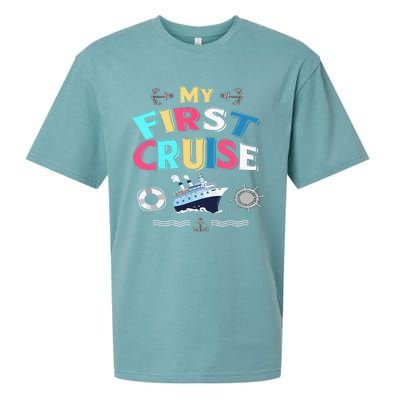 My First Cruise  Girls Boys Cruising and Sailing Sueded Cloud Jersey T-Shirt