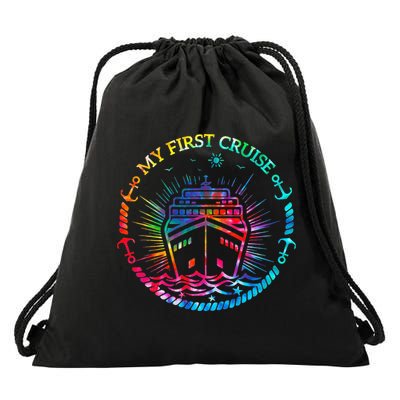 My First Cruise Funny Cruise Drawstring Bag