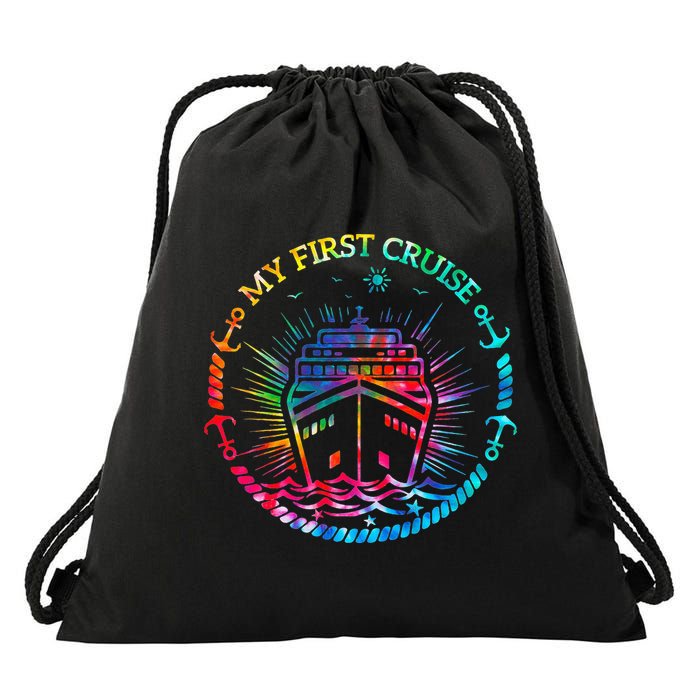 My First Cruise Funny Cruise Drawstring Bag