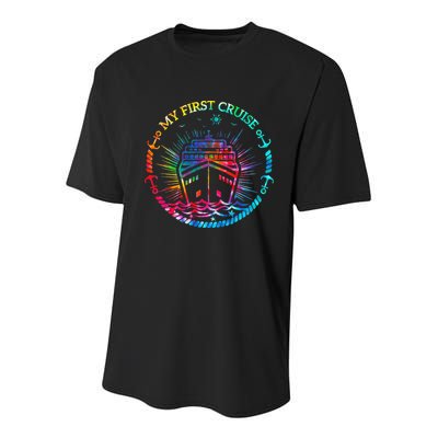 My First Cruise Funny Cruise Youth Performance Sprint T-Shirt