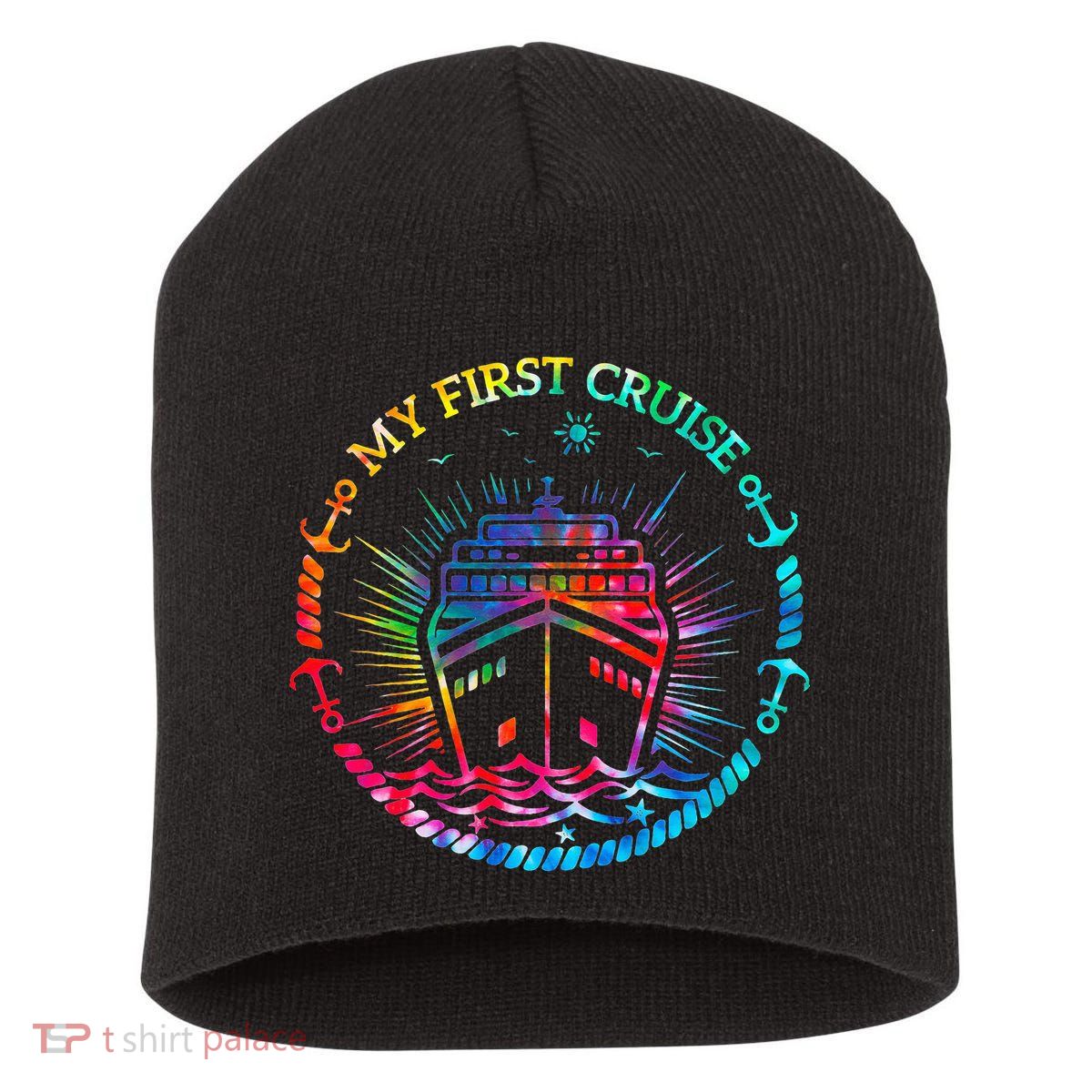 My First Cruise Funny Cruise Short Acrylic Beanie