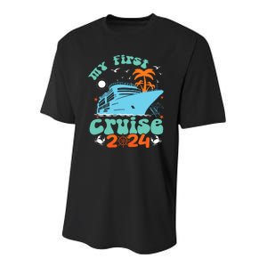 My First Cruise 2024 Family Vacation Cruise Ship Travel 2024 Youth Performance Sprint T-Shirt