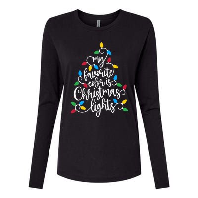 My Favorite Color Is Christmas Lights Family Christmas Tree Womens Cotton Relaxed Long Sleeve T-Shirt