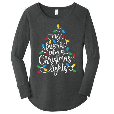 My Favorite Color Is Christmas Lights Family Christmas Tree Women's Perfect Tri Tunic Long Sleeve Shirt