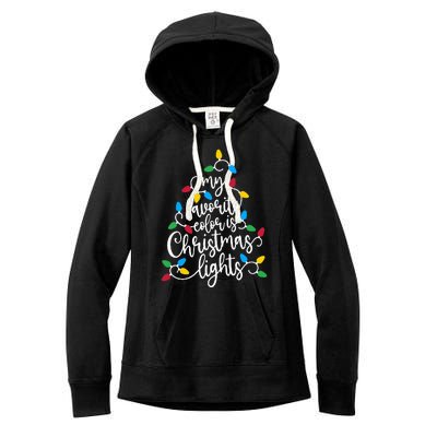 My Favorite Color Is Christmas Lights Family Christmas Tree Women's Fleece Hoodie