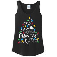 My Favorite Color Is Christmas Lights Family Christmas Tree Ladies Essential Tank