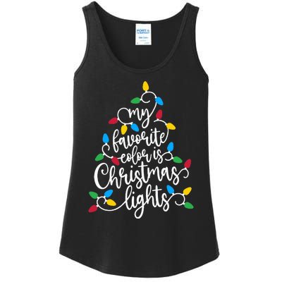 My Favorite Color Is Christmas Lights Family Christmas Tree Ladies Essential Tank