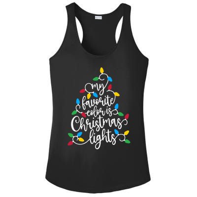 My Favorite Color Is Christmas Lights Family Christmas Tree Ladies PosiCharge Competitor Racerback Tank