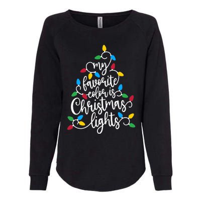 My Favorite Color Is Christmas Lights Family Christmas Tree Womens California Wash Sweatshirt